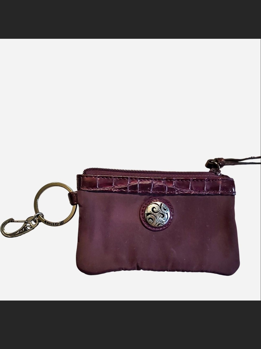 Brighton Plum Purple Key Card Holder with Silver Accent